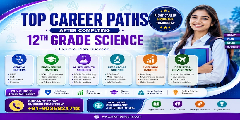 Top Career Paths After Completing 12th Grade Science