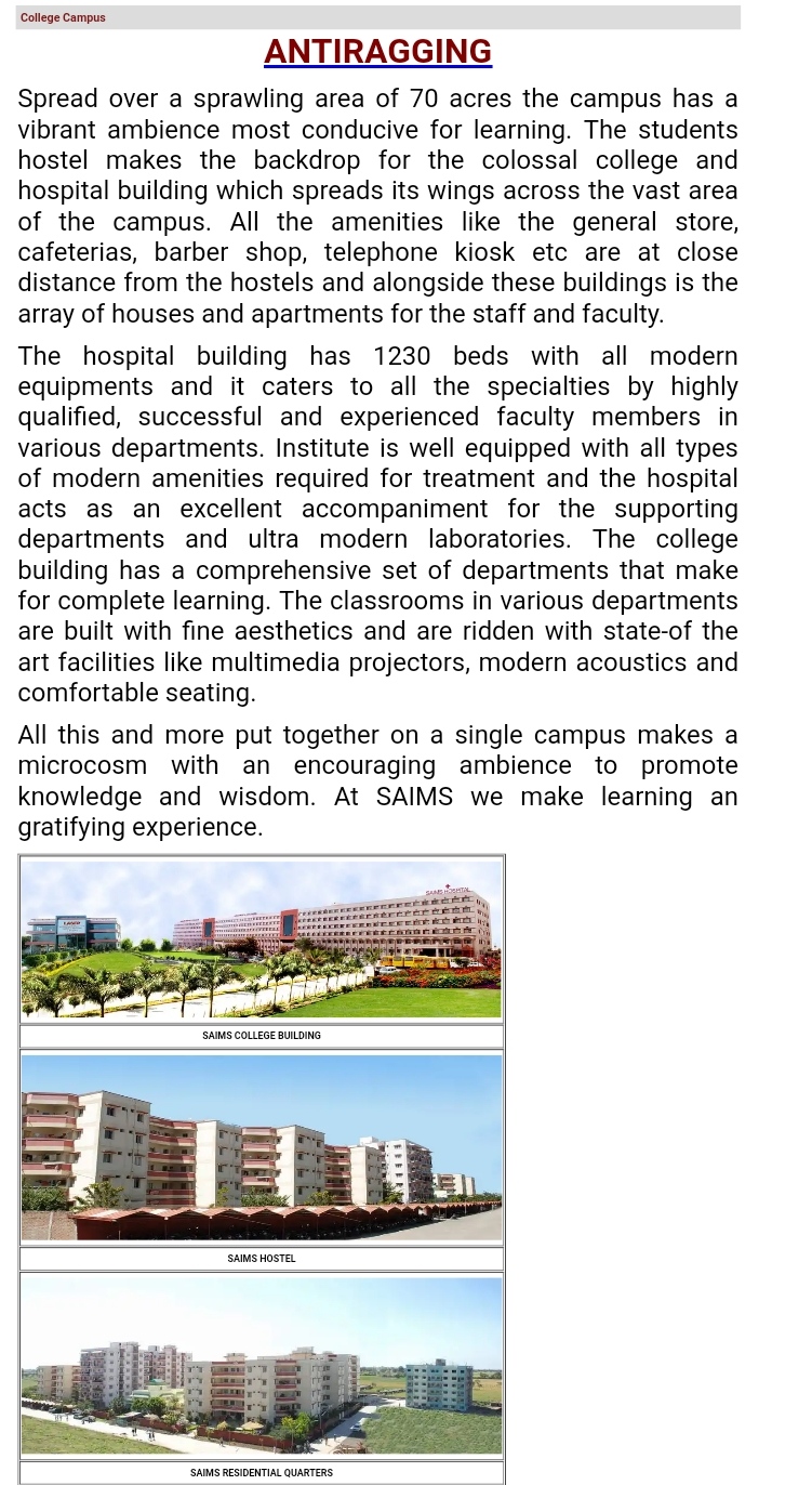 Aurobindo medical college courses