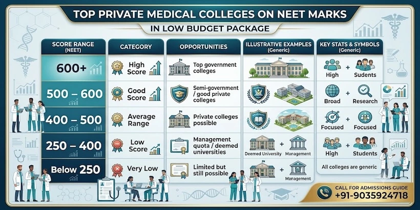 Top Private Medical Colleges on Neet Marks In Low Budget Package