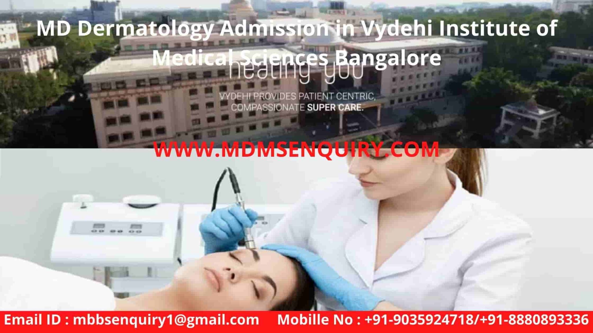 MD Dermatology Admission in Vydehi Medical College (VIMS Bangalore)
