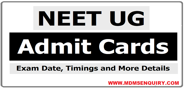 NEET UG Admit Cards