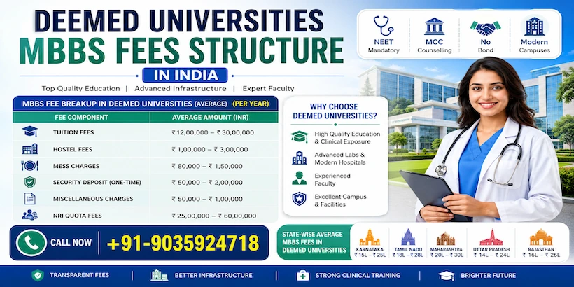 Deemed Universities MBBS Fees Structure in India