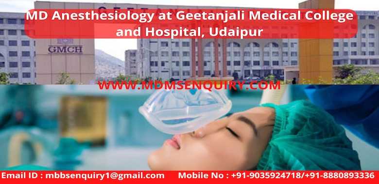 direct admission for MD Anesthesiology in Geetanjali Medical College