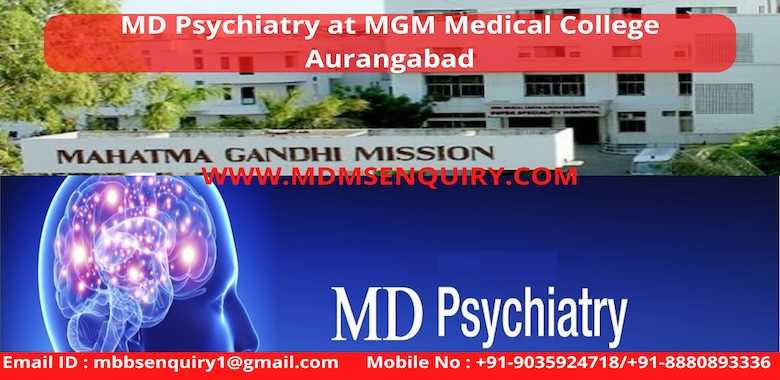 MD Psychiatry admission in MGM Medical College Aurangabad