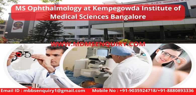 MS Ophthalmology admission in Kempegowda Institute of Medical Sciences