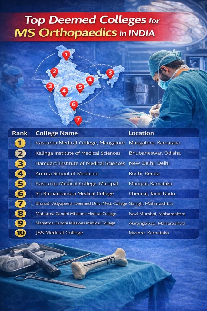 Top 10 Deemed Colleges for MS Orthopaedics in India