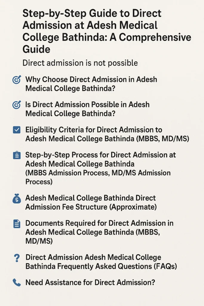 Direct Admission at Adesh Medical College Bhathinda