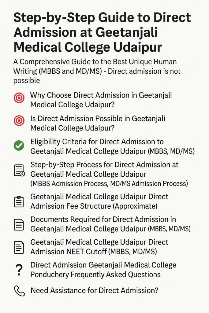 Direct Admission at Geetanjali Medical College Udaipur