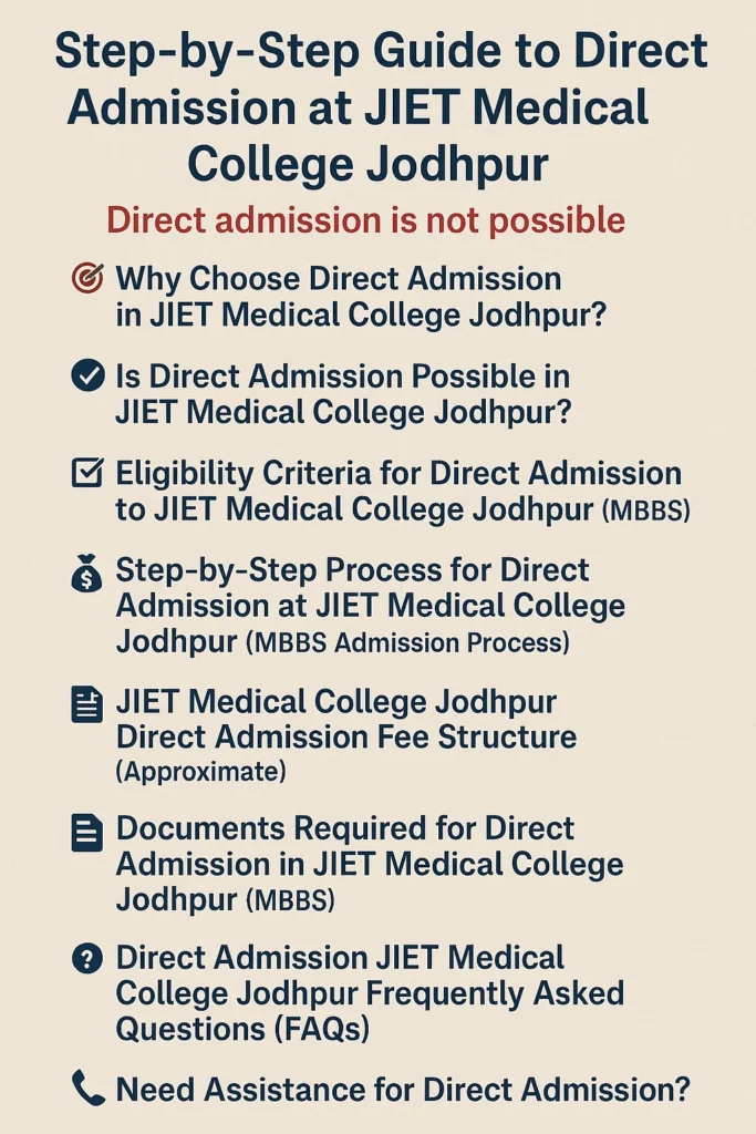 Direct Admission at JIET Medical College Jodhpur