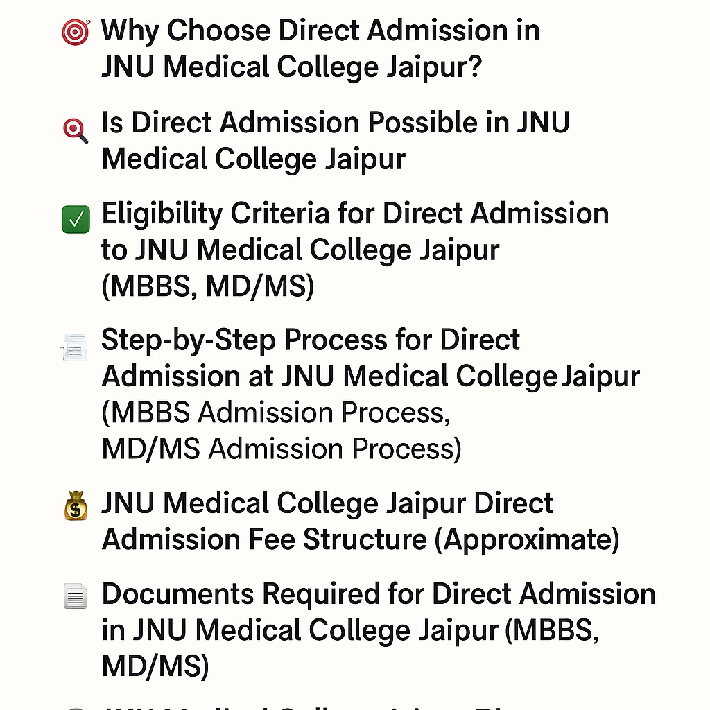 Direct Admission at JNU Medical College Jaipur