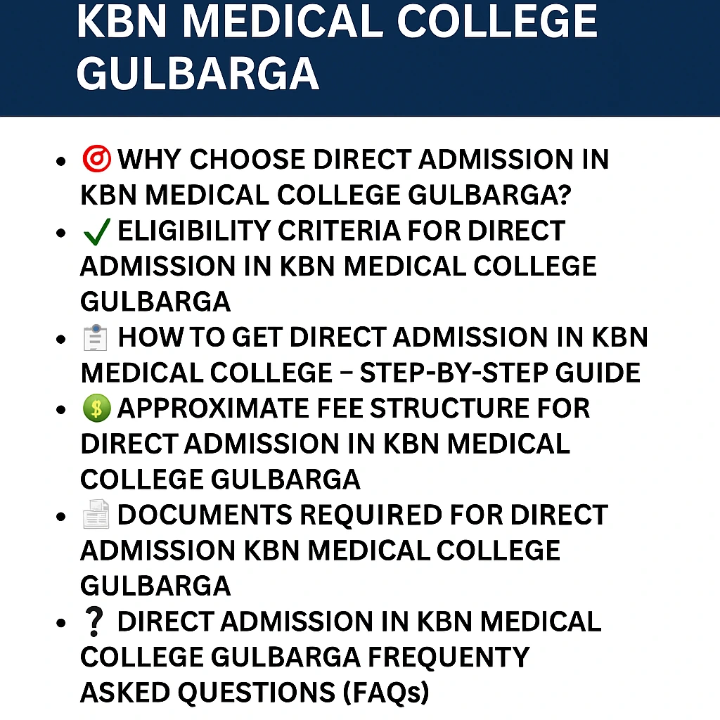 Direct Admission at KBN Medical College Gulbarga