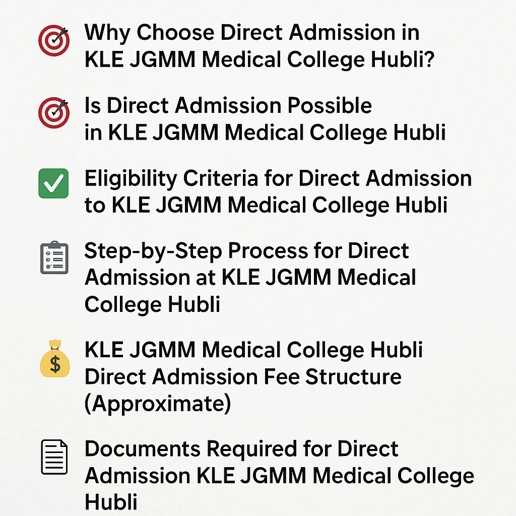 Direct Admission at KLE JGMM Medical College Hubli