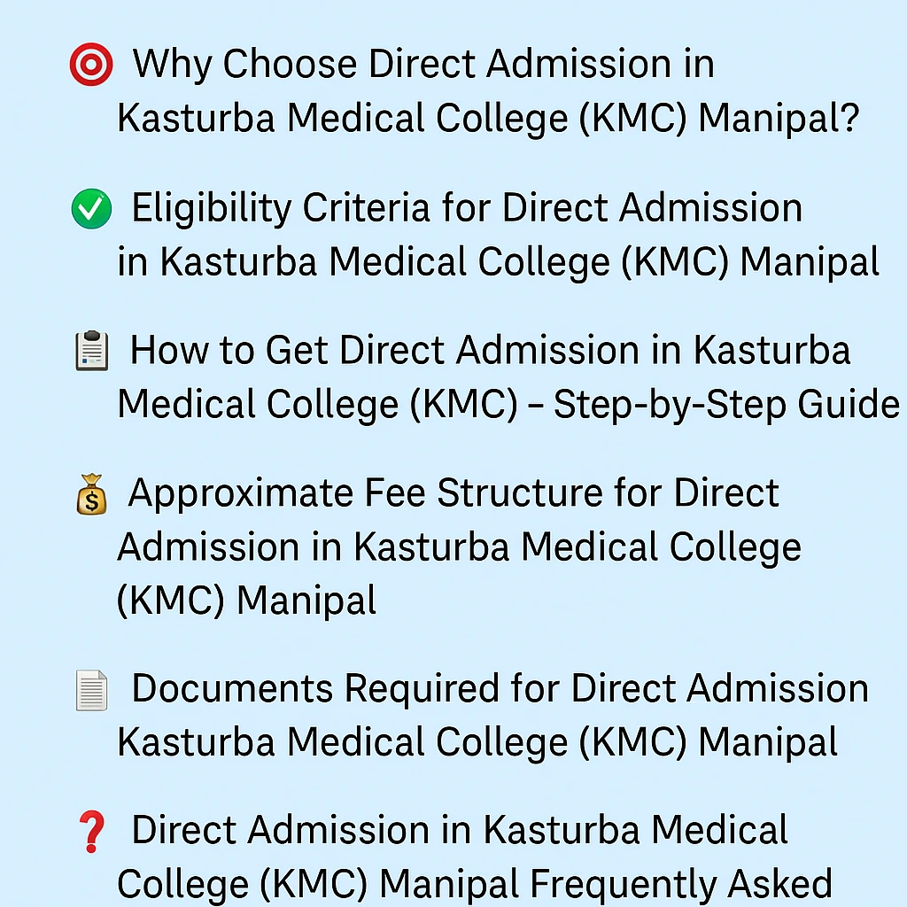 Direct Admission at Kasturba Medical College (KMC) Manipal