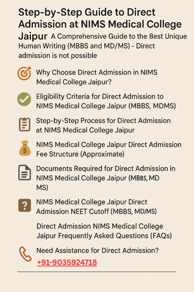 Direct Admission at NIMS Medical College Jaipur