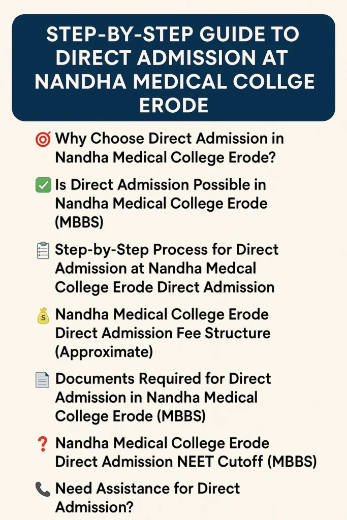 Direct Admission at Nandha Medical College Erode