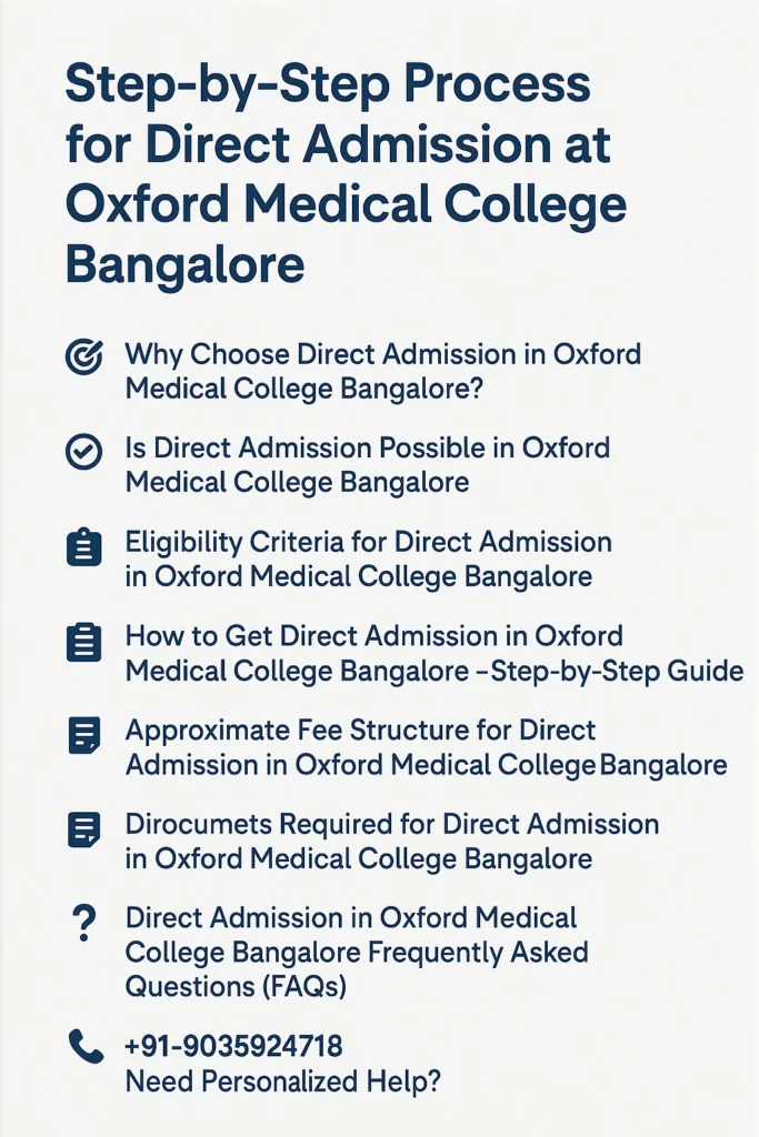 Direct Admission at Oxford Medical College Bangalore