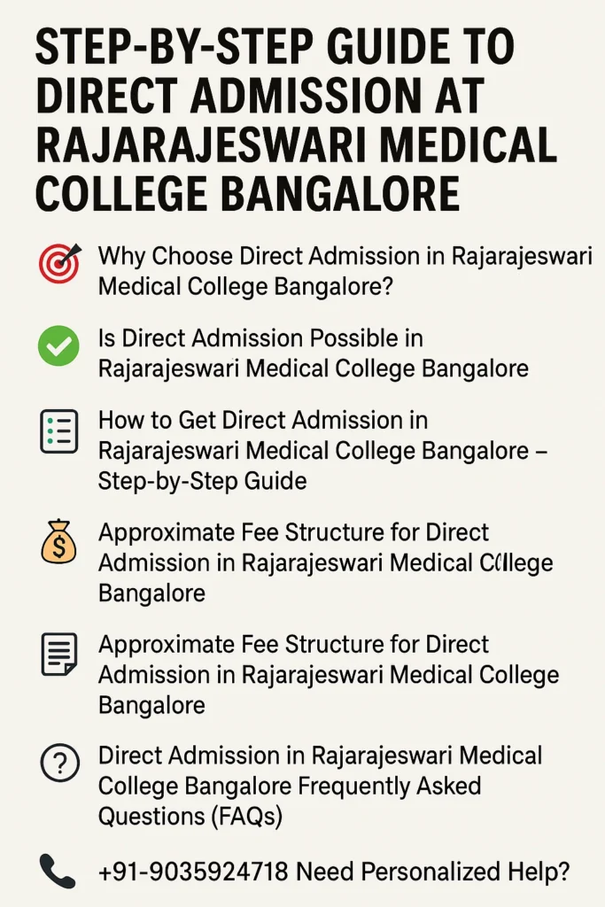 Direct Admission at Rajarajeswari Medical College Bangalore