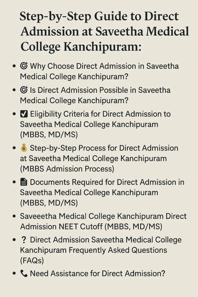 Direct Admission at Saveetha Medical College Kanchipuram