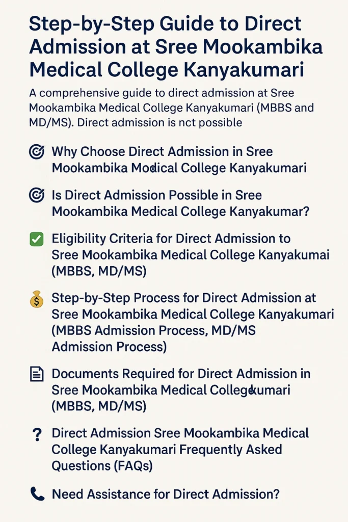 Direct Admission at Sree Mookambika Medical College Kanyakumari