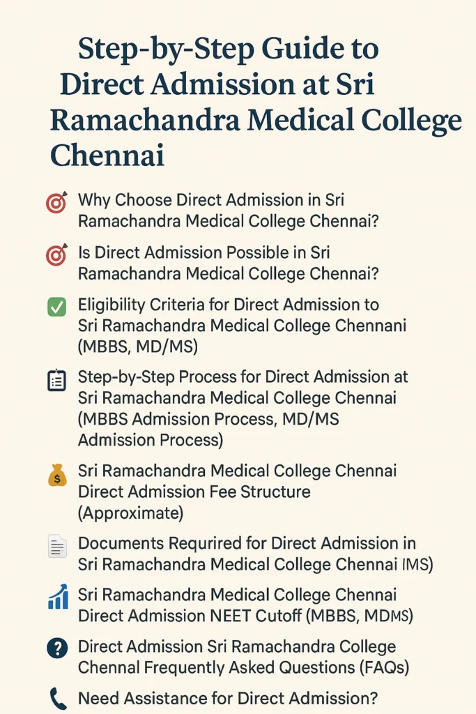 Direct Admission at Sri Ramachandra Medical College Chennai