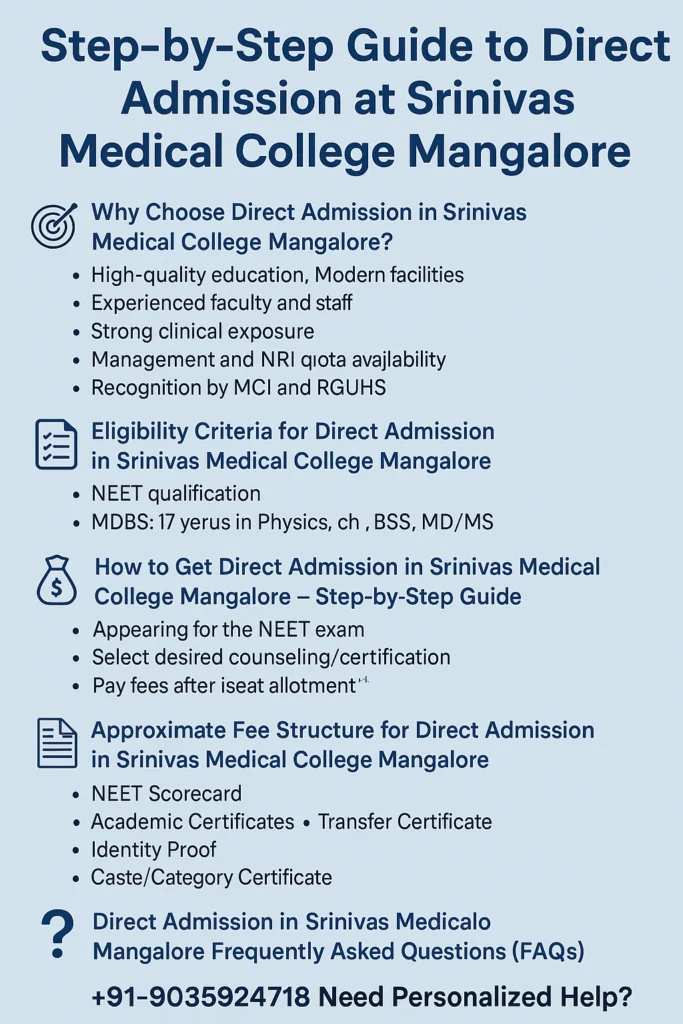 Direct Admission at Srinivas Medical College Mangalore