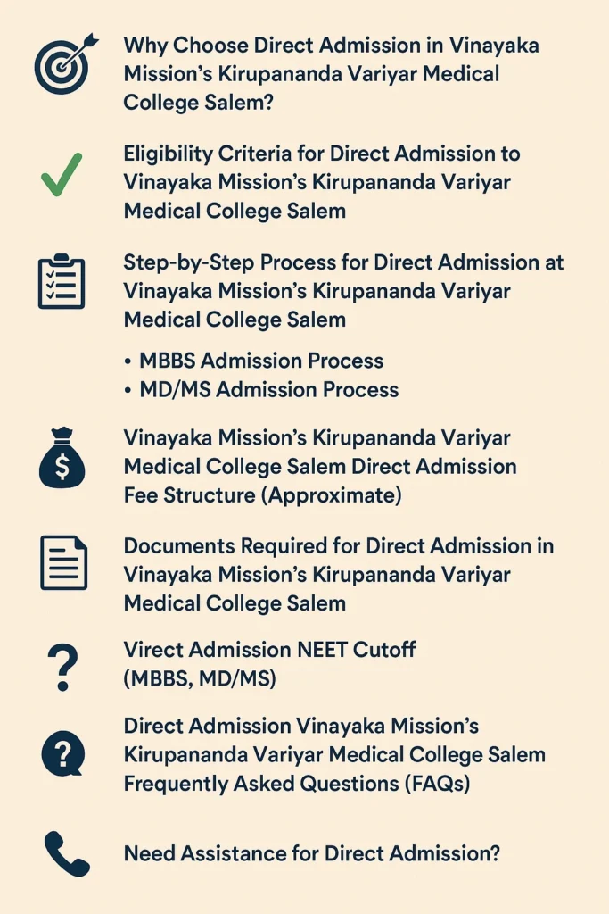 Direct Admission at Vinayaka Mission’s Kirupananda Variyar Medical College Salem