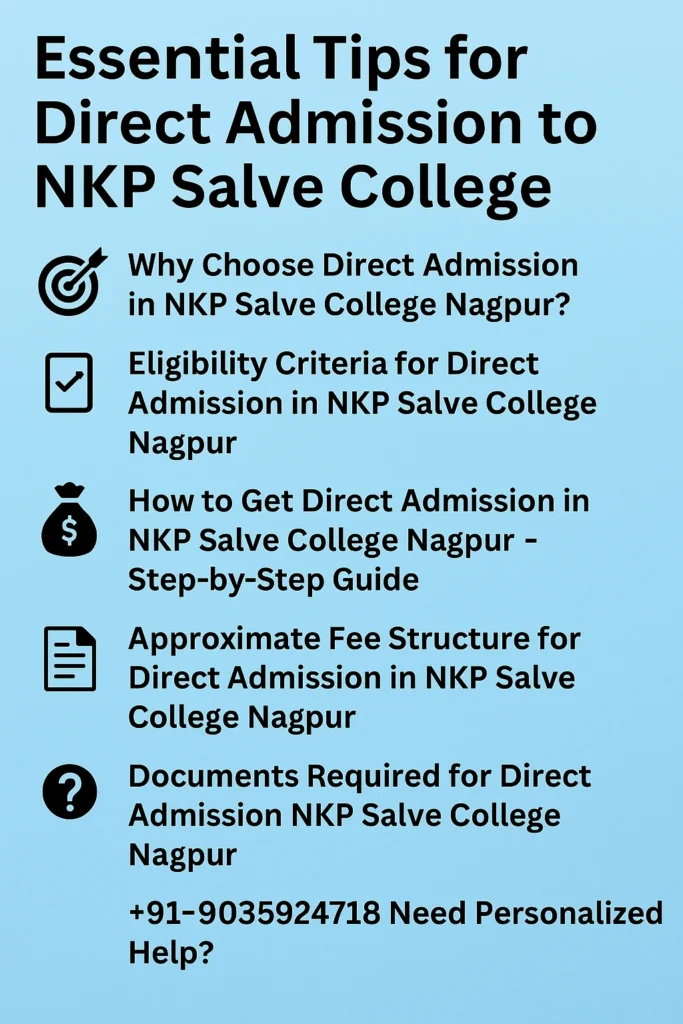 Direct Admission to NKP Salve College