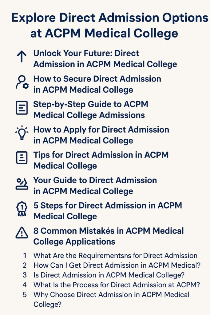 Explore Direct Admission Options at ACPM Medical College