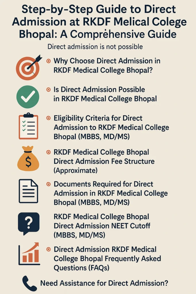 Step-by-Step Guide to Direct Admission at RKDF Medical College Bhopal