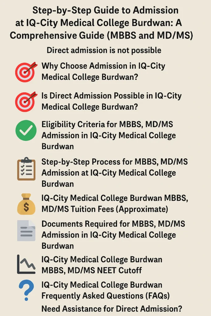 Direct Admission at IQ-City Medical College Burdwan