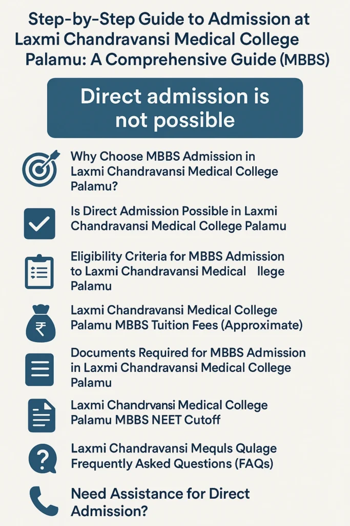 Direct Admission at Laxmi Chandravansi Medical College Palamu