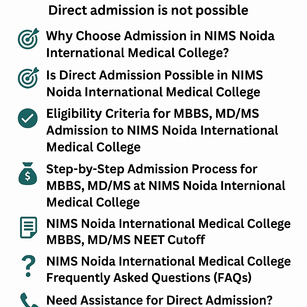 Direct Admission at NIMS Noida International Medical College