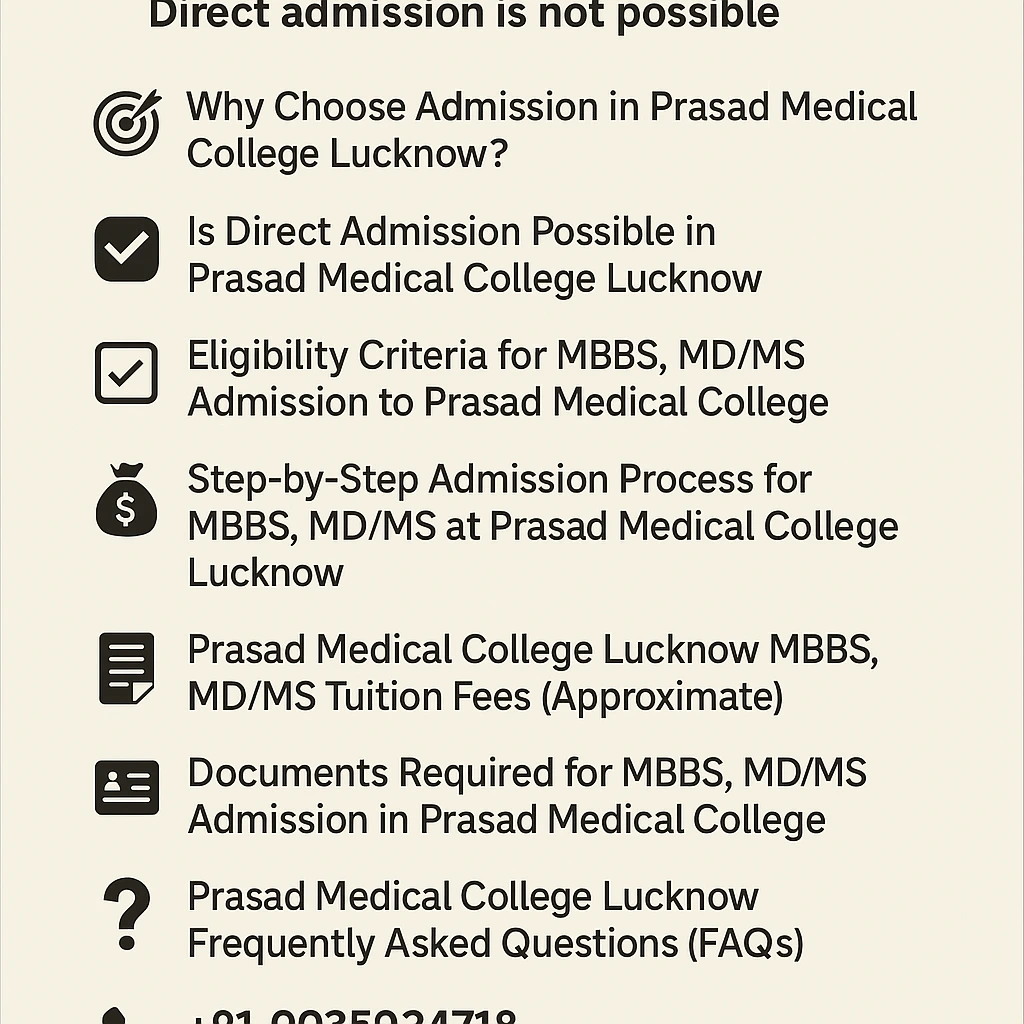 Direct Admission at Prasad Medical College Lucknow