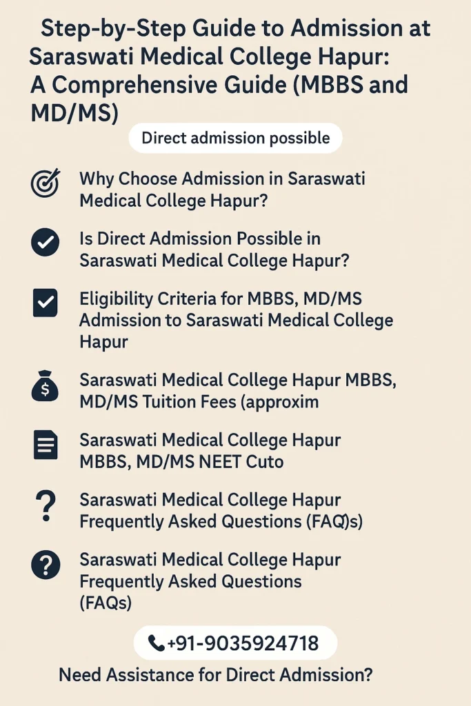 Direct Admission at Saraswati Medical College Hapur