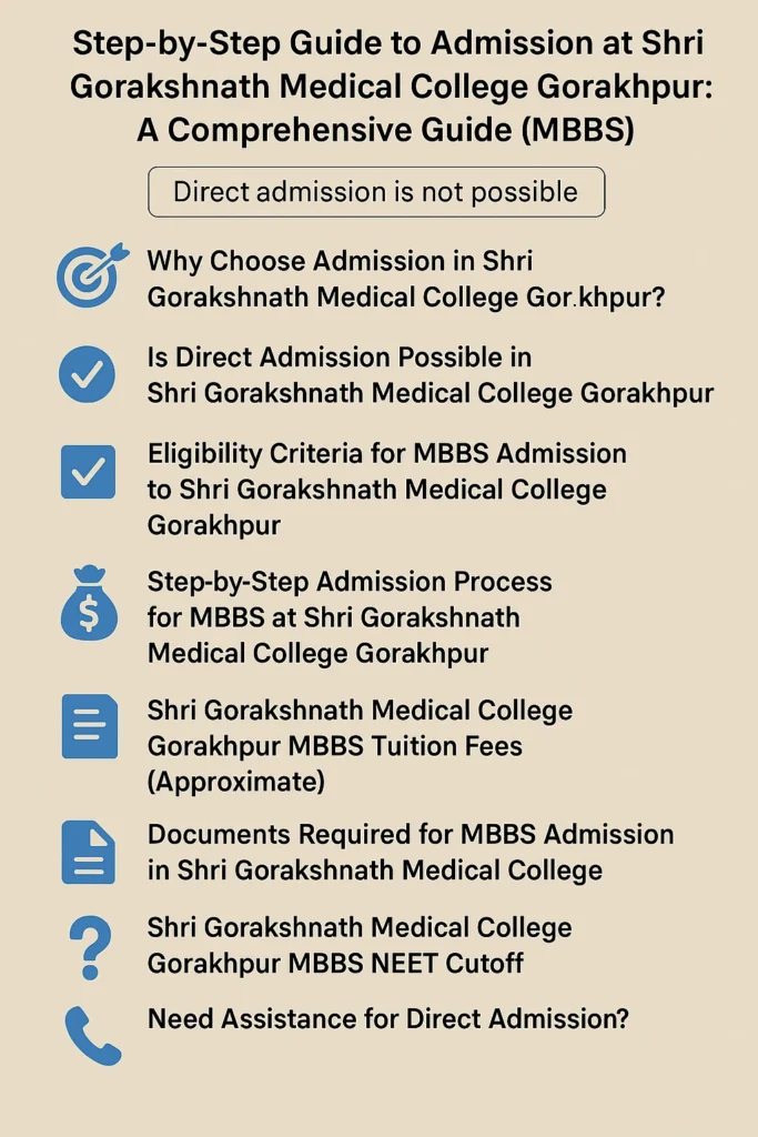 Direct Admission at Shri Gorakshnath Medical College Gorakhpur