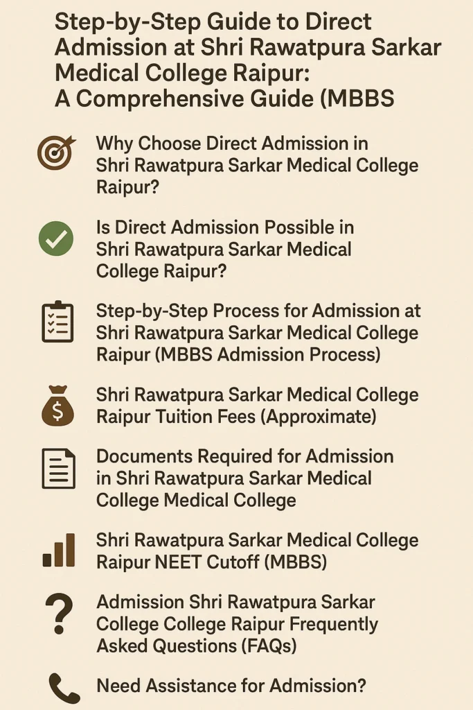 Direct Admission at Shri Rawatpura Sarkar Medical College