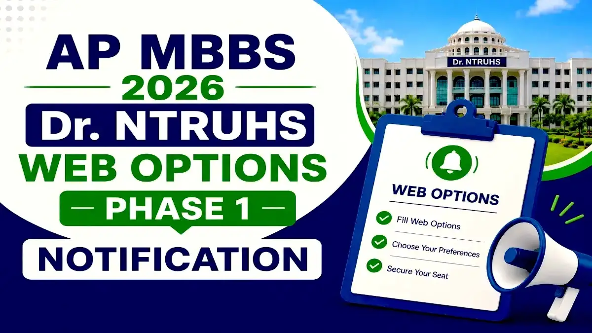 AP MBBS 2026 Dr NTRUHS Web Options Phase 1 Notification Out
