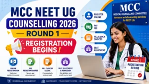 MCC NEET UG Counselling 2026- Round 1 Registration Begins – Complete Schedule, Fees & Direct Link