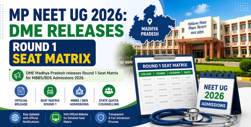 MP NEET UG 2026- DME Releases Round 1 Seat Matrix