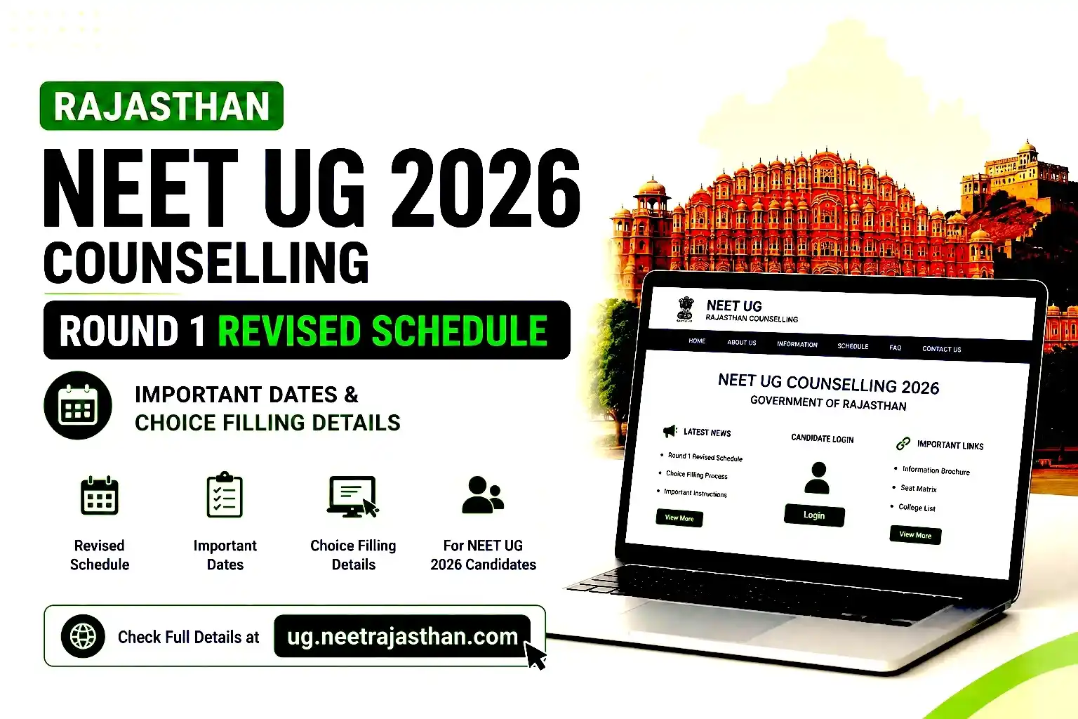 Rajasthan NEET UG Counselling 2026 Round 1 Revised Schedule