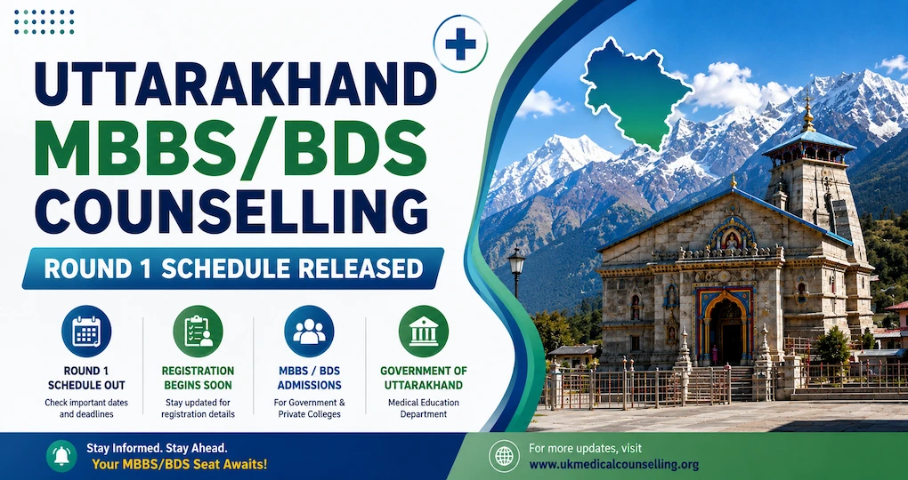 Uttarakhand MBBS BDS Counselling Round 1 Schedule Released