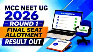 mcc neet 2026 round 1 seat allotment result