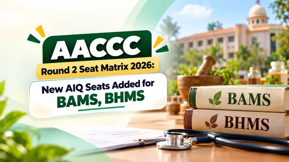 AACCC Round 2 Seat Matrix 2026 New AIQ Seats Added for BAMS & BHMS