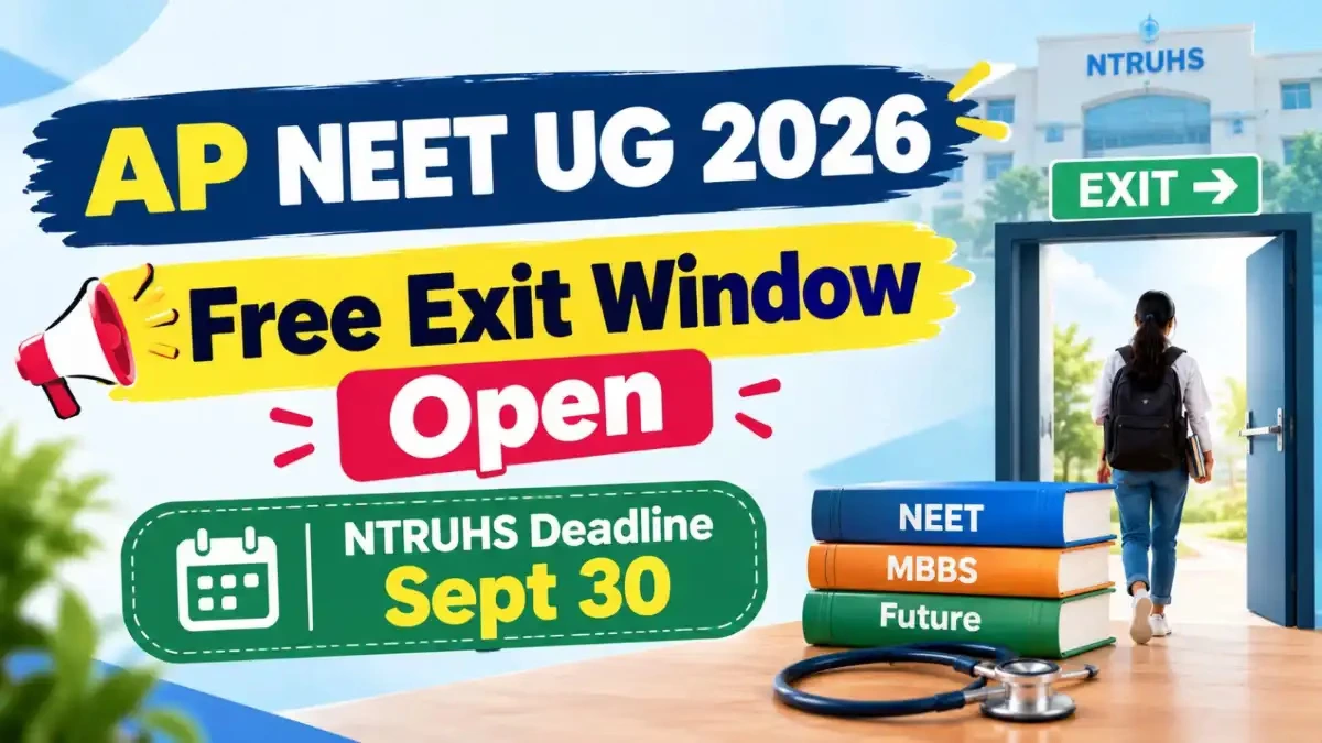 AP NEET UG 2026 Free Exit Window Open: NTRUHS Deadline Sept 30