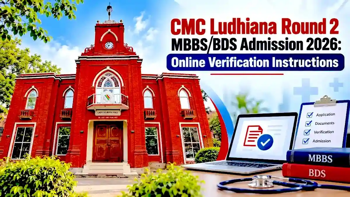CMC Ludhiana Round 2 MBBSBDS Admission 2026 Online Verification Instructions