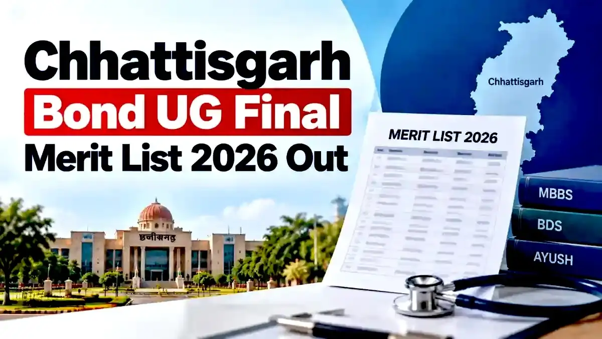 Chhattisgarh Bond UG Final Merit List 2026 Out