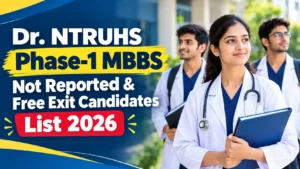 Dr. NTRUHS Phase-1 MBBS Not Reported & Free Exit Candidates List 2026