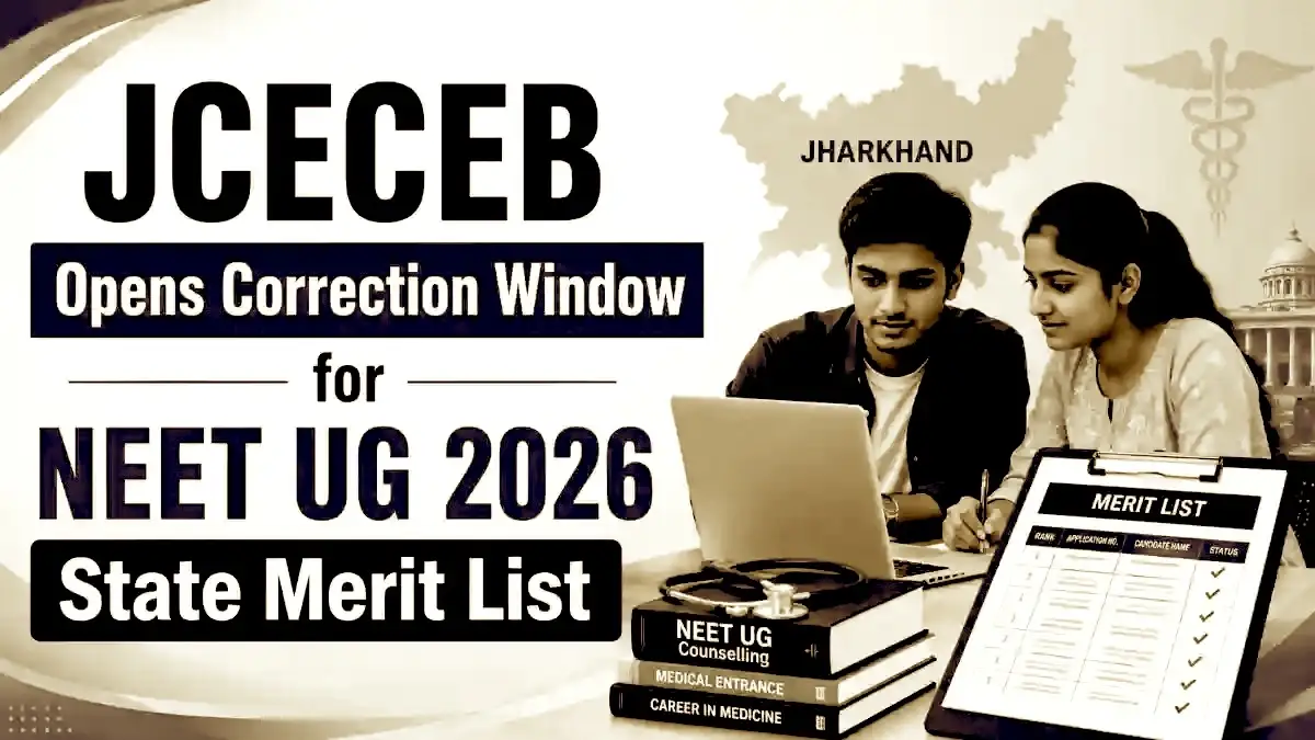 JCECEB Opens Correction Window for NEET UG 2026 State Merit List
