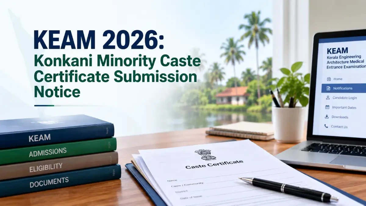 KEAM 2026 Konkani Minority Caste Certificate Submission Notice