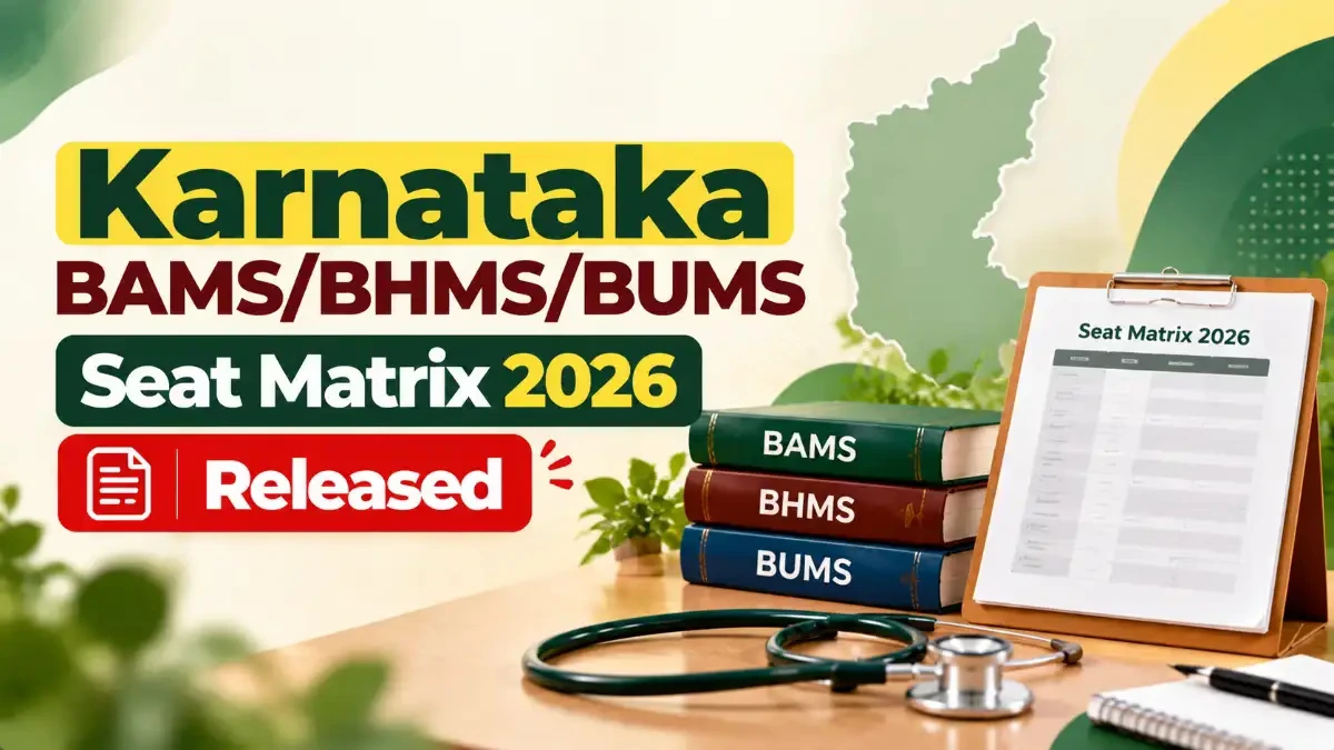 Karnataka BAMSBHMSBUMS Seat Matrix 2026 Released